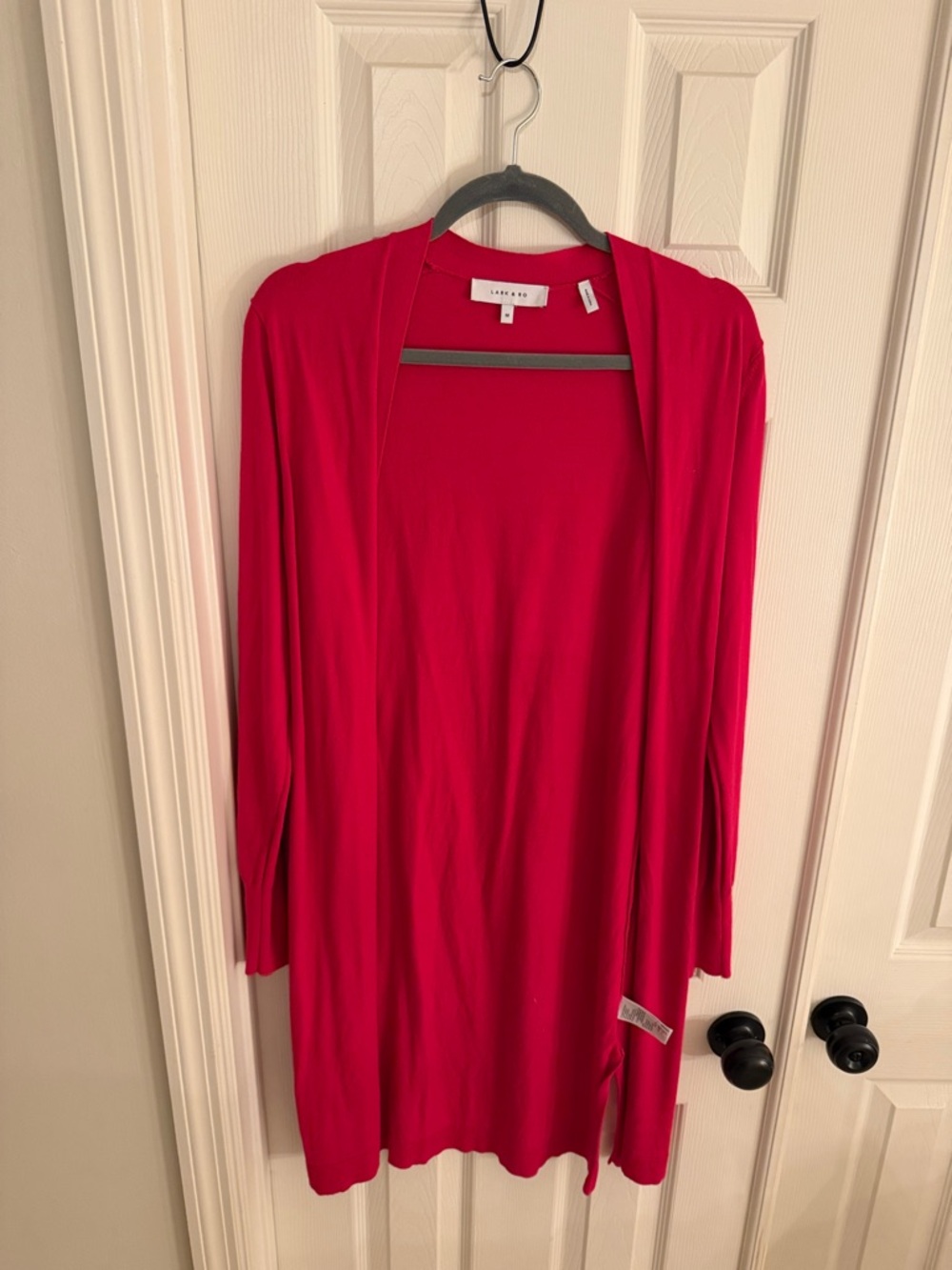 Lark & Ro Vibrant Red Open-Front Cardigan